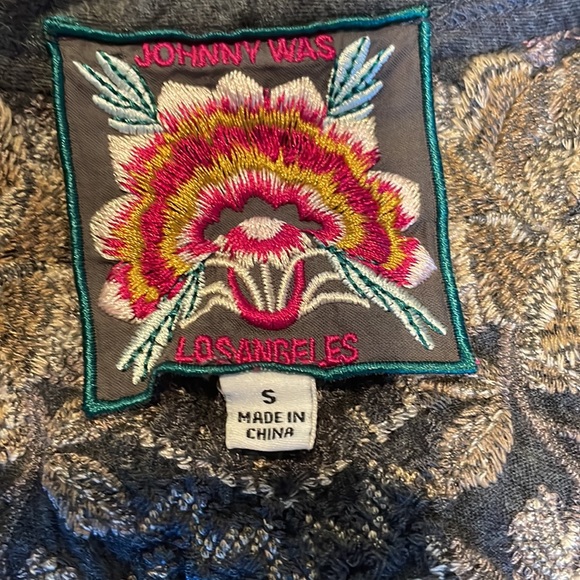 Johnny Was Long Embroidered Cardigan Gray - Picture 3 of 10